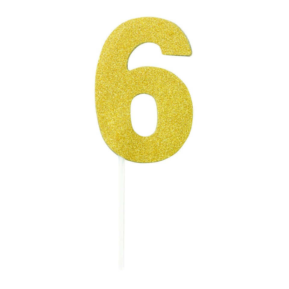 image 1 of Bristol Novelty Diamond Number Cake Topper - Gold - 8 Gold