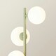 image 4 of ValueLights Marlow Sage Green Opaque Glass Globe 3 Way Table Lamp with LED Bulbs