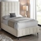 image 1 of 5ft King Size Ivory White,Tall Headend Headboard Soft Fabric Boucle Upholstered Bed Frame
