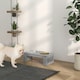 image 2 of PawHut Raised Dog Bowls Pet Feeder Raised Elevated Stainless Steel Food Grey