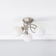 image 2 of ValueLights Velika Chrome 3 Way Opaque Flush Ceiling Light with LED Bulbs | Silver