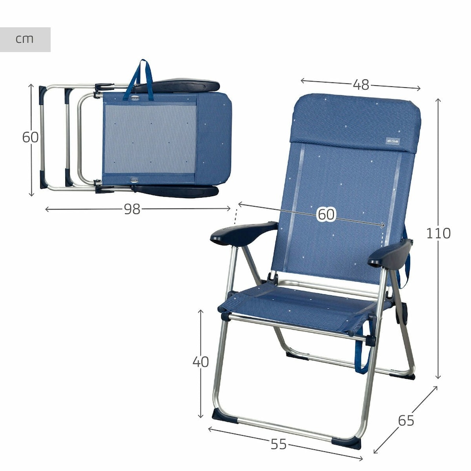 image 1 of Beach Chair Aktive 48 x 110 x 65 cm (2 Units) N/A