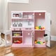 image 9 of AIYAPLAY Play Kitchen, Kids Kitchen Playset Toy with Chalkboard, Toy Phone, Microwave, Ice Maker, Cooking Stoves, Sink, for Boys Girls Ages 3-8 Years, Pink | Pink | Pink