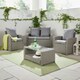 image 2 of VonHaus 4 Seater Rattan Effect Garden Furniture Set