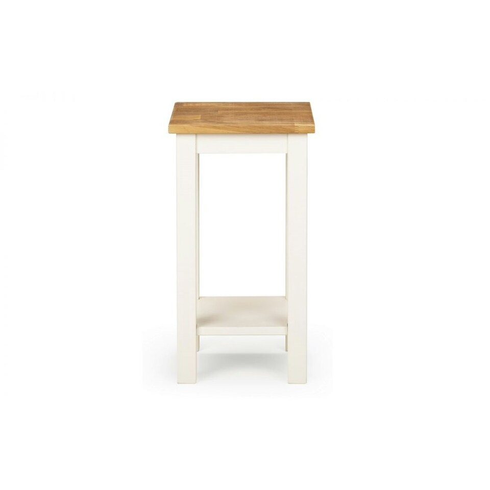 image 1 of Ivory and Oak Tall Narrow Side Table White