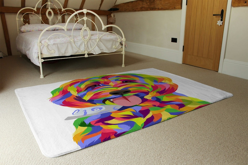 image 1 of Animal Dog Illustration Pop Art (Rug) | Multi | M