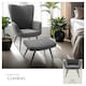 image 4 of Armchair Hygge - padded, armrests and ergonomic backrest, 150 kg load capacity | Grey | Wide cord anthracite/black | One Size | 1