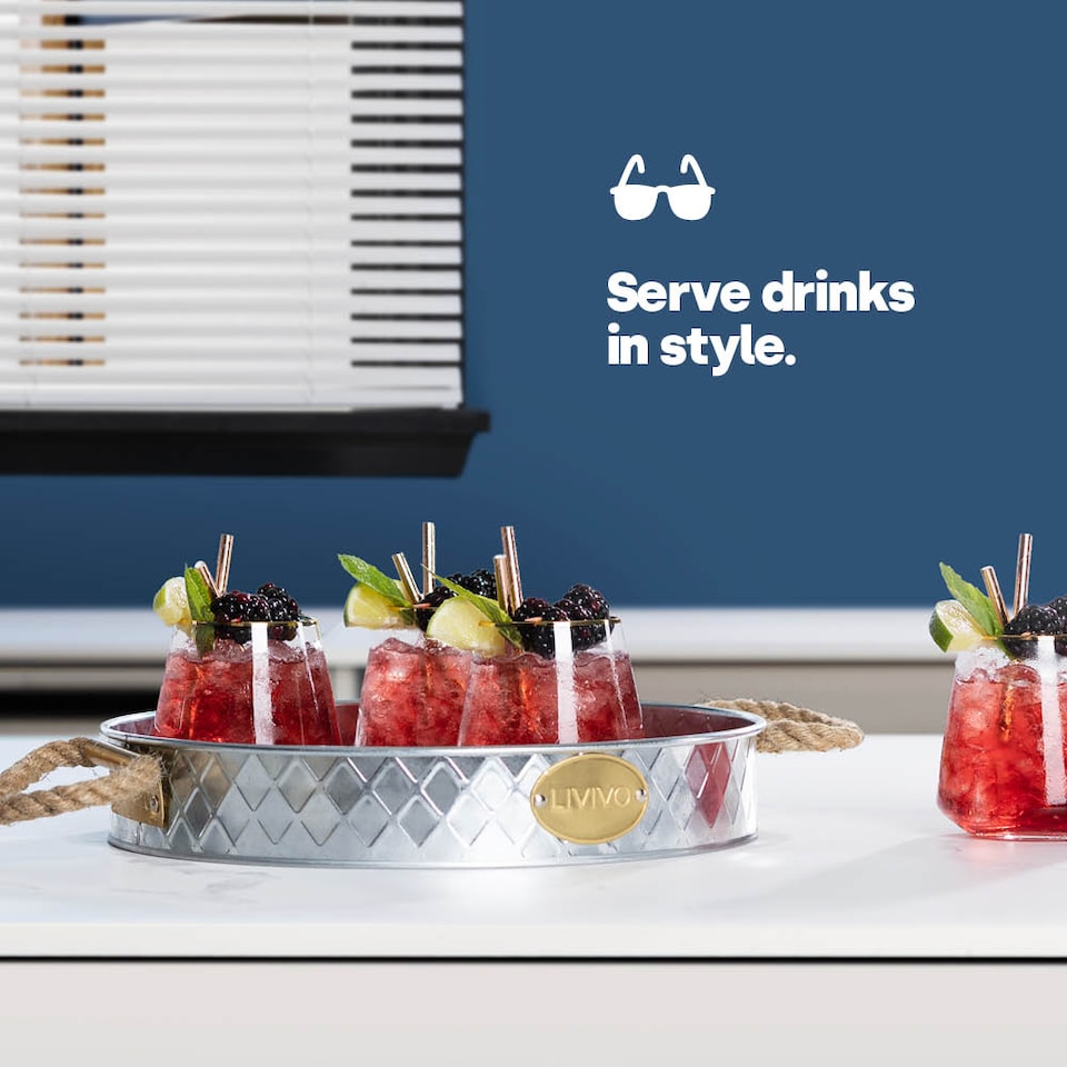 image 1 of Champagne Serving Tray Galvanised Steel