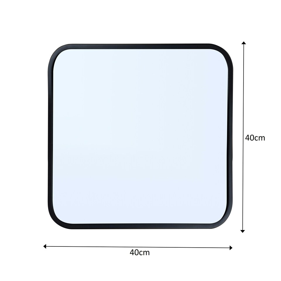image 1 of Showerdrape Shoreditch Square Wall Mounted Black Framed Bathroom Mirror 40 x 40cm