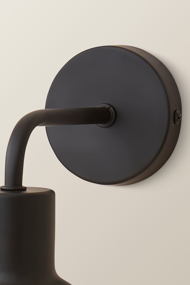 image 1 of ValueLights Bellamy Black Wired Wall Light Smoked Shade & Bulb | Black | Smoked