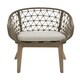 image 2 of Interiors by Premier Rattan Armchair, Airy Single Chair with Grey Cushioning Dining Chair, Wooden Legs Outdoor Chair, Hand-woven