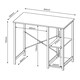 image 4 of Loft Home Office, Study Desk With Side Storage, Oak Effect Top With Black Metal Legs Brown