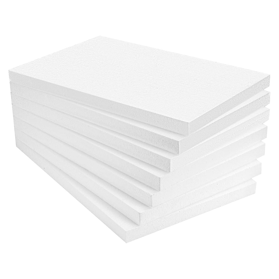 image 1 of 20 x White Rigid Polystyrene Foam Sheets 1000x500x25mm Thick EPS70 SDN Slab Insulation Boards