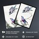 image 2 of Blue Jay and a Purple Breasted Cotinga Schouman Wall Art Poster Print 12X16"