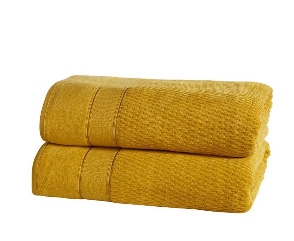 Royal Velvet Woven Cotton Super Soft And Absorbant Towel | Yellow | Hand towel | 1