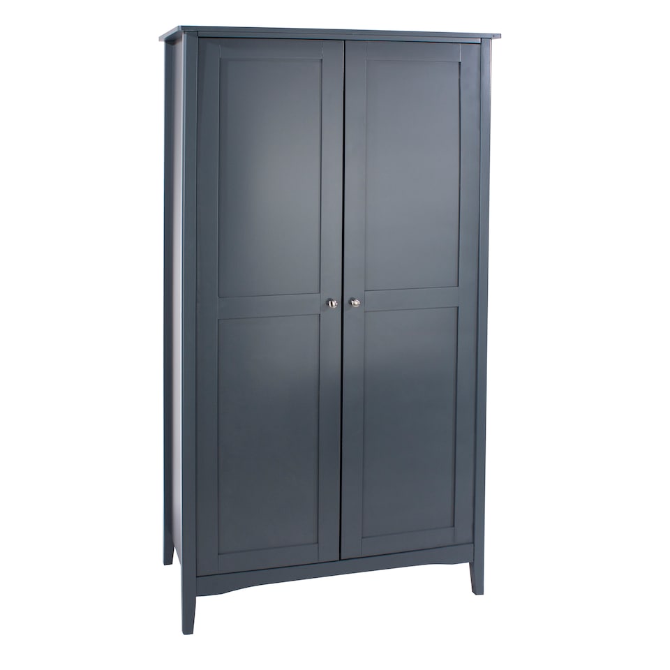 image 1 of Como 2 Door Wardrobe Shaker Style Bedroom Storage Furniture Modern - Painted Pine | Blue | Blue | One Size | 1