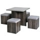 image 1 of HOMCOM Dining Table w/ 4 Ottomans Seats Kitchen Home Furniture Set Modern Style