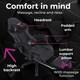 image 4 of Black Massage Leather Gaming Chair with Footrest