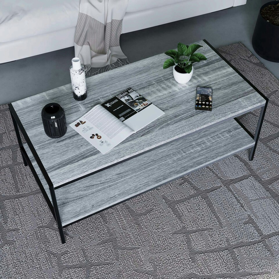 image 1 of Vida Designs Brooklyn Coffee Table Industrial Side Living Room Table, Grey