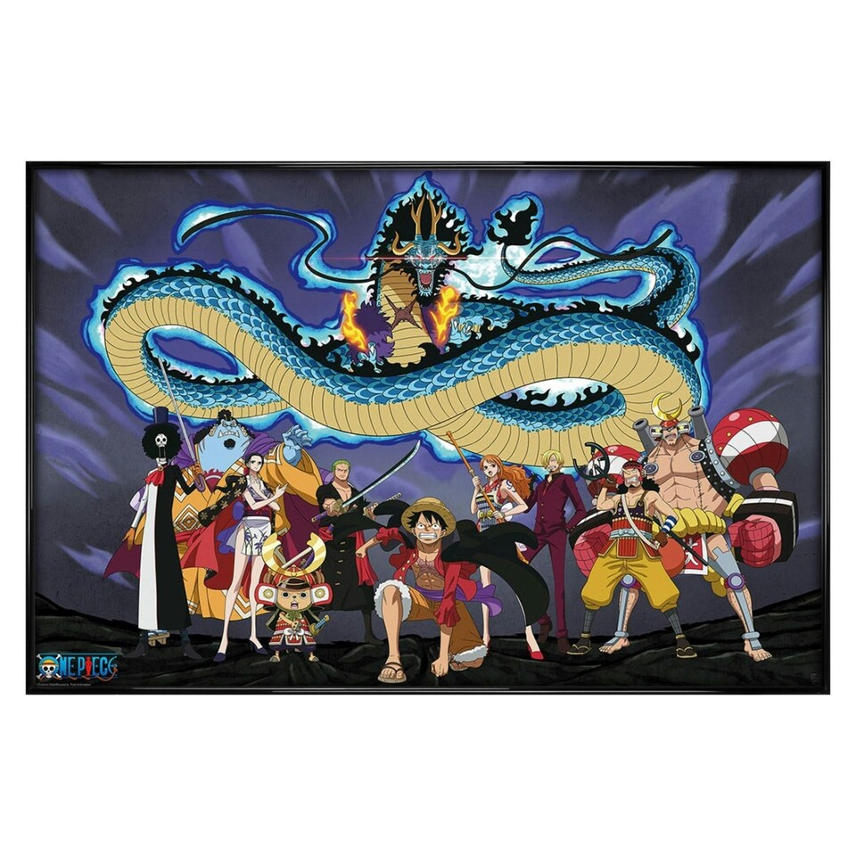 image 1 of Gloss Black Framed One Piece The Crew Versus Kaido Maxi Poster