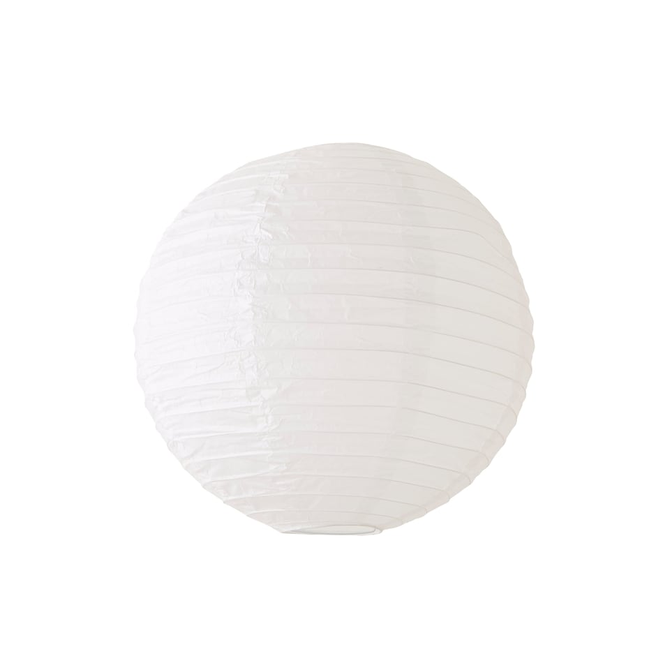 image 1 of ValueLights Isla White Paper Globe Ceiling 40cm Lamp Shade | White