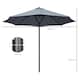 image 7 of Outsunny Outdoor Market Table 3(m) Parasol Umbrella Sun Shade with 8 Ribs, Grey