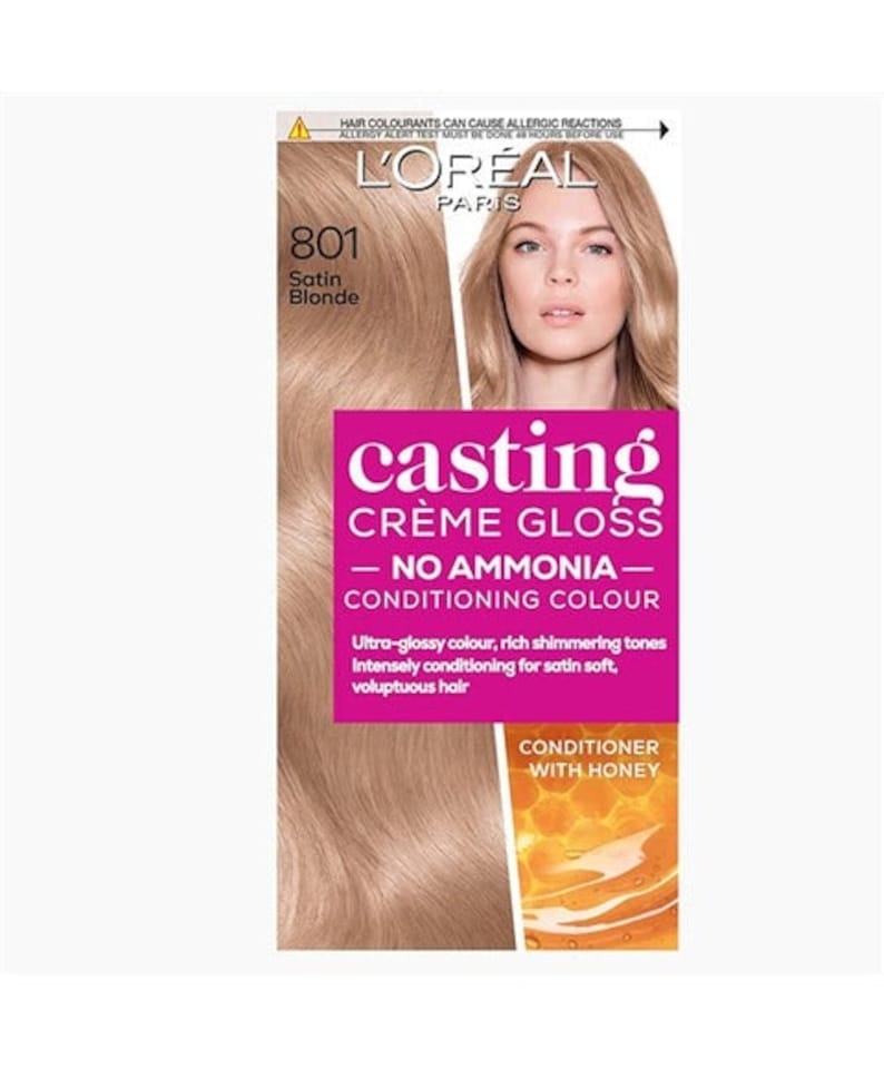 Loreal Paris Casting Creme Gloss Conditioning Color 801 Satin Blonde | Yellow