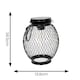 image 3 of ValueLights 2 Pack Solar Powered Outdoor Black Metal Mesh Cage Garden Lantern Lights