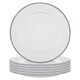 image 1 of Argon Tableware White Enamel Dinner Plates - 25.5cm - Grey - Pack of 6 | Grey | Grey