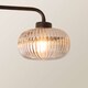 image 5 of ValueLights Amaia Black IP44 3 Way Smoke Ribbed Glass Ceiling Light | Black