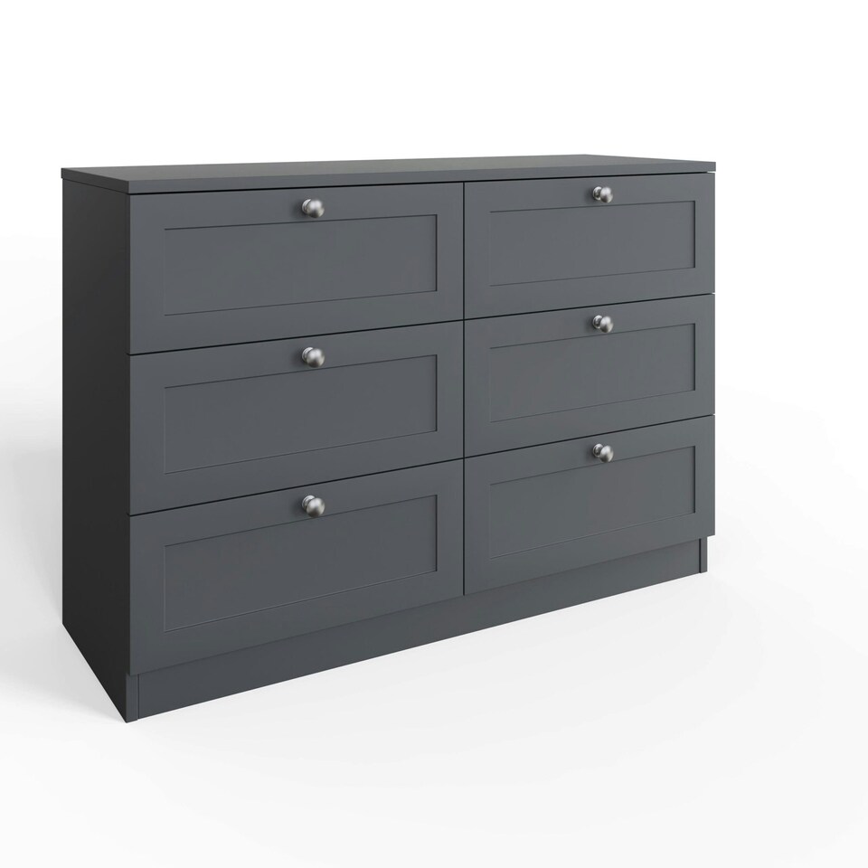 image 1 of FWStyle Artus Shaker 6 Drawer Chest Of Drawers Matt Grey
