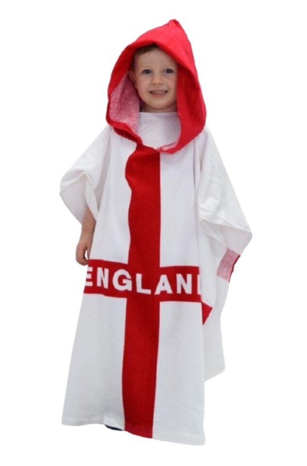 image 1 of England Hooded Cotton Beach Towel | Multi | One size | 1