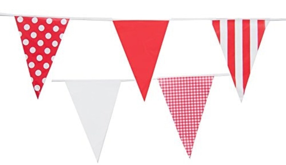 image 1 of Red Mix Party Bunting 10m with 20 Pennants