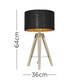 image 3 of ValueLights Clipper Light Wood Table Lamp Black Gold Shade