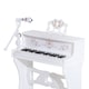 image 7 of HOMCOM 37 Keys Kids Piano Mini Electronic Keyboard Light Kids Musical Instrument Educational Game Children Grand Piano Toy Set w/Stool & Microphone & Music Stand (White) | White