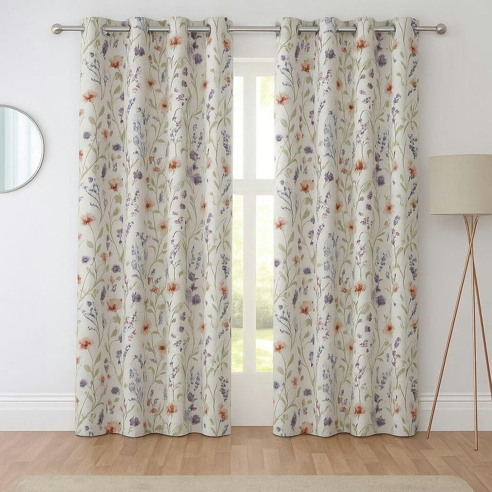 image 1 of Sundour Hampshire Eyelet Curtains Multi Multi | 66x72"
