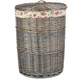 image 1 of Large Antique Wash Round Linen Basket With Garden Rose Lining | Multi | Garden Rose