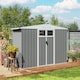 image 7 of Outsunny 8 x 4 ft Garden Storage Shed, Outdoor Metal Shed, Light Grey | Grey | Light Grey | 1