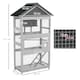 image 8 of PawHut Bird Cage w/ Stands for Finches, Parakeets, Small Birds - Grey