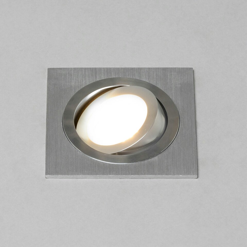 image 1 of BHS Faina 1 Light Adjustable Square Recessed Spotlight | Silver | Silver | 1