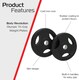 image 2 of Olympic Tri-Grip Rubber Weight Plates Black Pairs Sets 20 kg PAIR