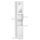image 5 of kleankin Tall Bathroom Storage Cabinet with Mirror, Narrow Bathroom Unit, Freestanding Bathroom Cupboard with Adjustable Shelves and 2 Doors, White