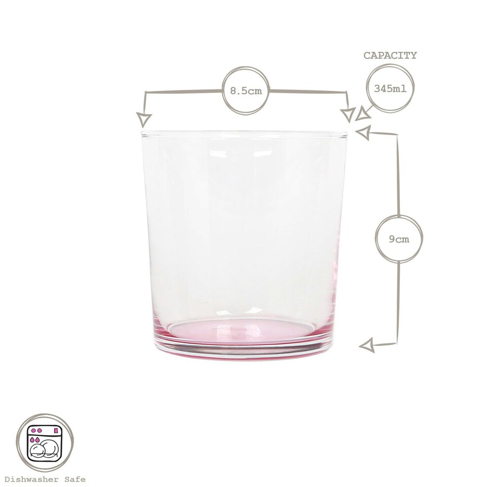 image 1 of LAV Bodega Glass Tumblers - 345ml - Colour Base - Pack of 12 Multi