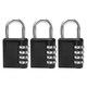 image 1 of 4-Digit Coded Padlock, Black Heavy-Duty Combination Padlock - 3pcs