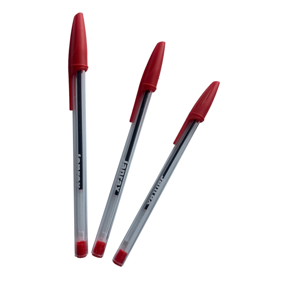 image 1 of Box of 50 Red Ballpoint Pens Smooth Glide by Janrax