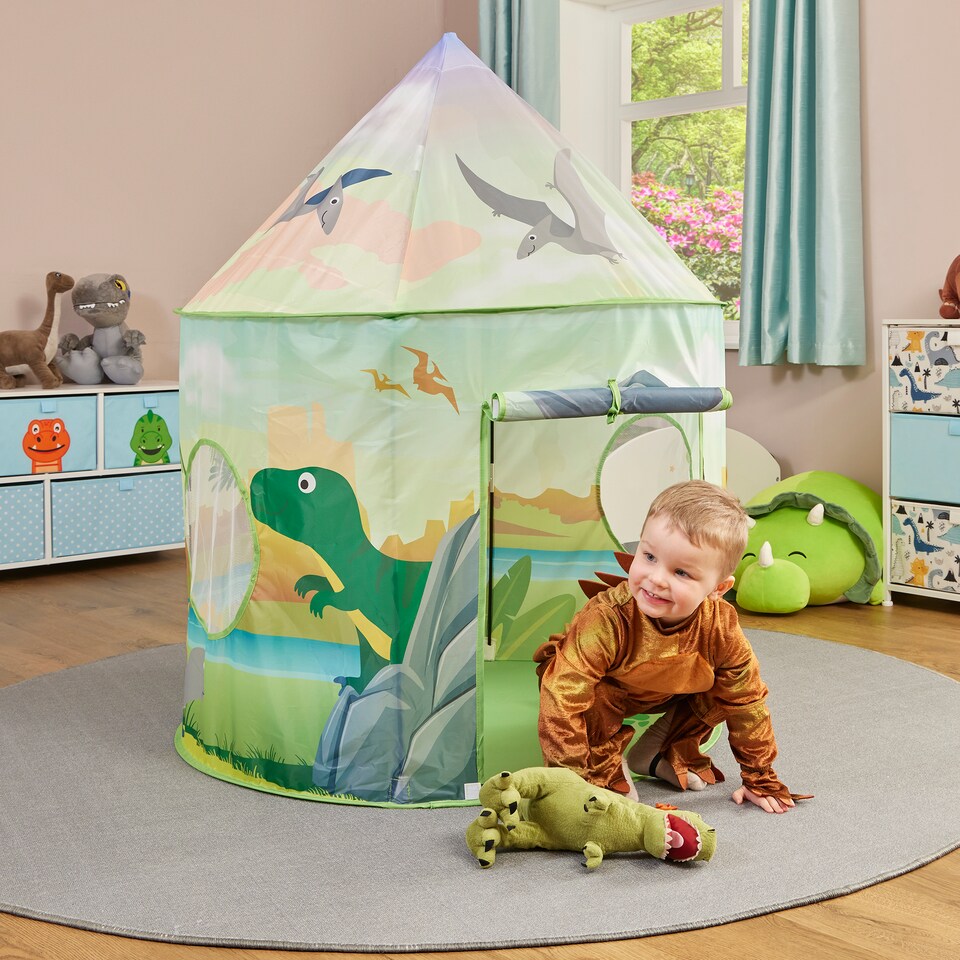 image 1 of Kids Dinosaur Play Tent and Play Mat Set