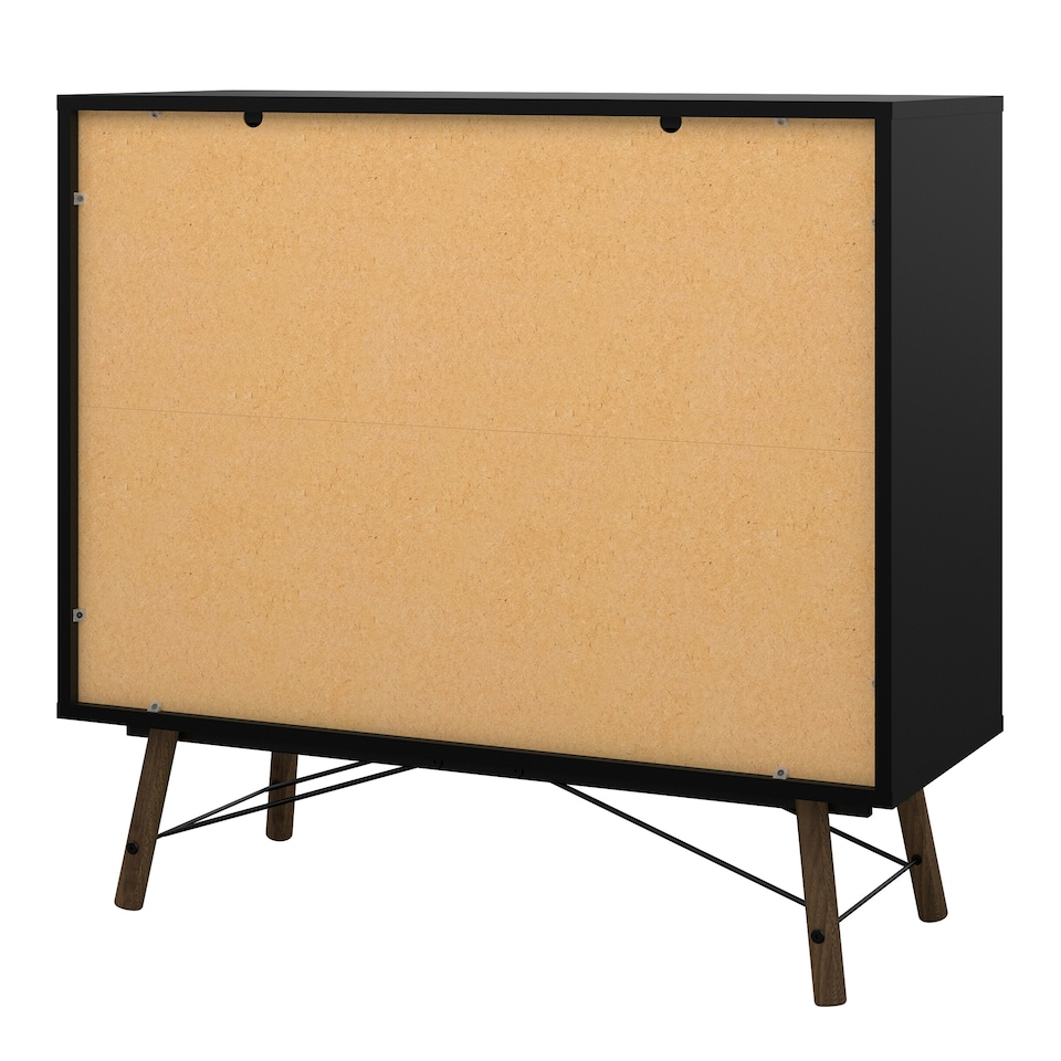 image 1 of Ry Double Chest of Drawers 6 Drawers in Matt Black Walnut