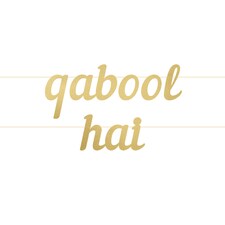 Qabool Hai Letter Banner - Gold