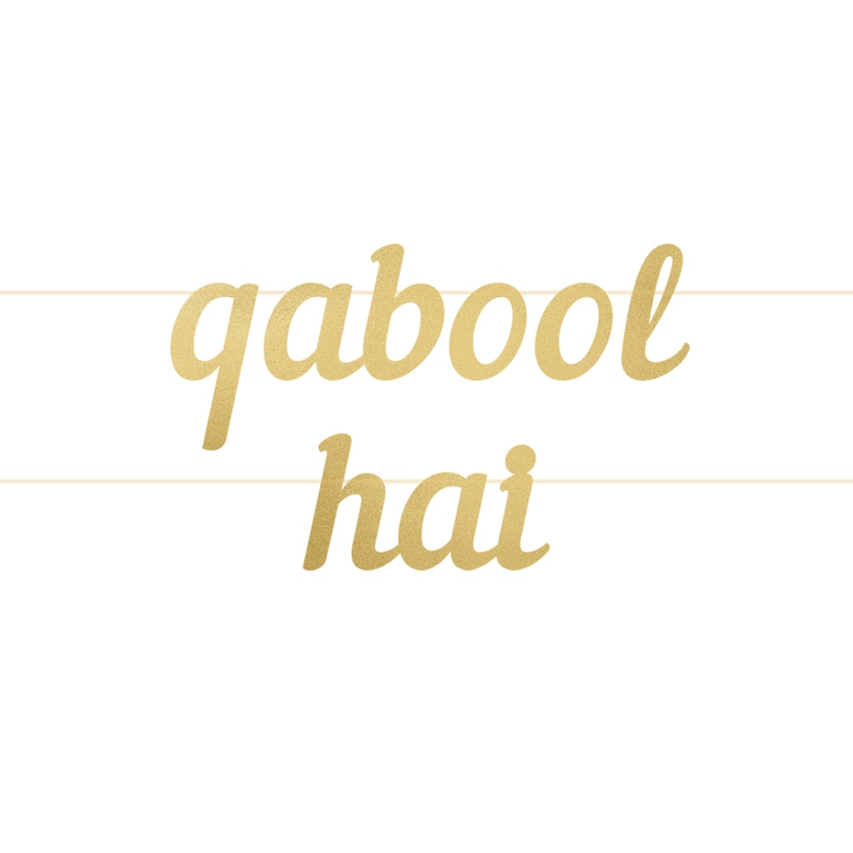 Qabool Hai Letter Banner - Gold