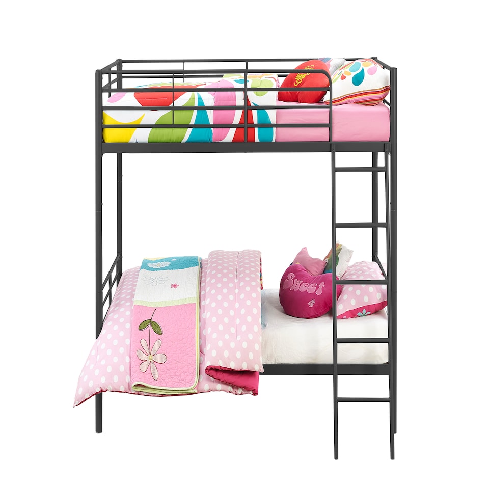 image 1 of Bunk Bed Convertible Metal Black, Single